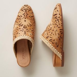 Veracruz olivetta mules tan leather Sundance sandals womens size 37 US Size 6.5